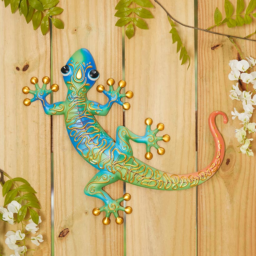 Metal Gecko Wall Decor#select-color_green