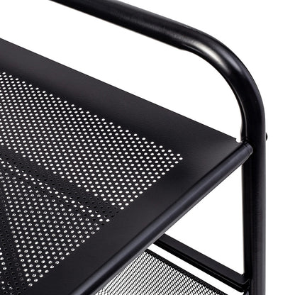 Metal Mesh 3-Drawer Storage Cart Black