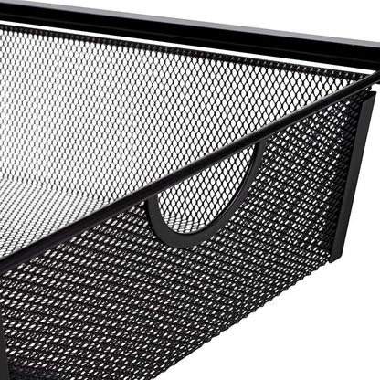Metal Mesh 3-Drawer Storage Cart Black