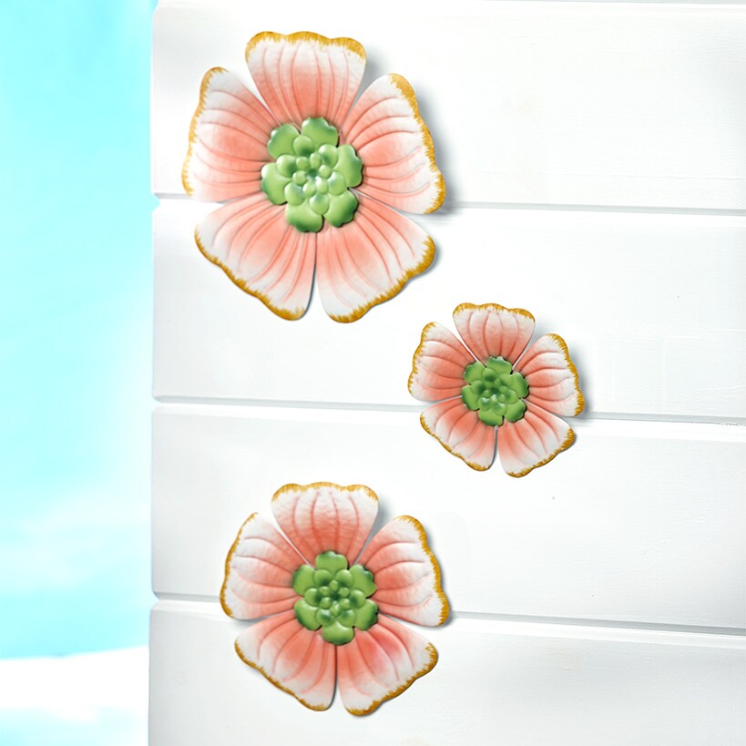 Tropical Home Decor#select-item_pink-metal-wall-flowers