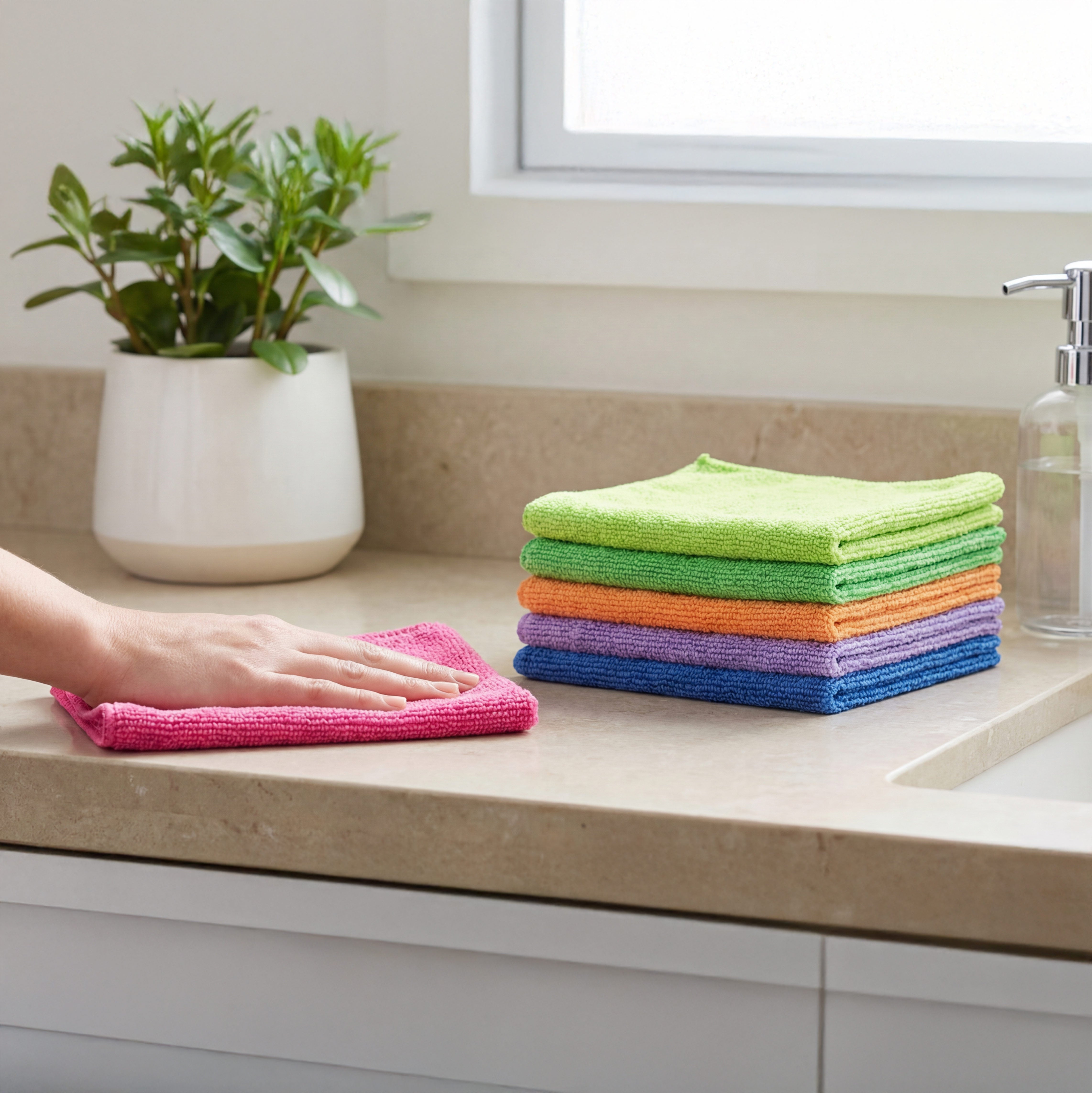 Microfiber Cleaning Cloths - Multi-Purpose, Non-Abrasive, Set of 10