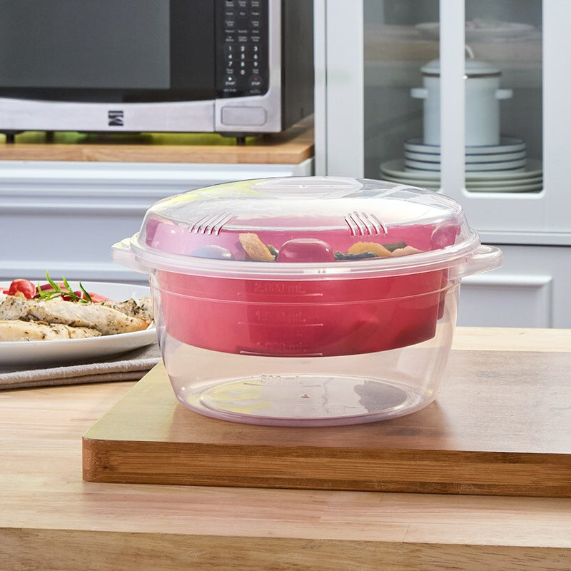 Compact Microwave Rice Cooker or Vegetable Steamer with Lid | LTD ...