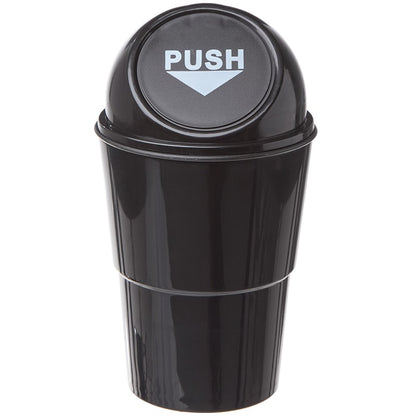 Auto Mini Trash Bin Waterproof Spring Door System Black Color