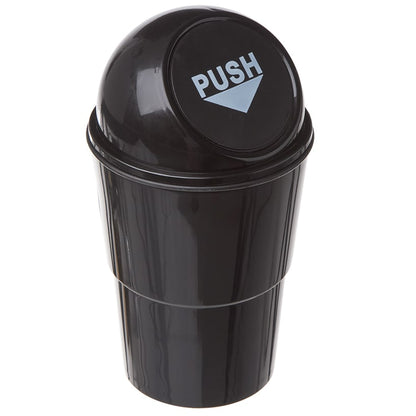 Auto Mini Trash Bin Waterproof Spring Door System Black Color