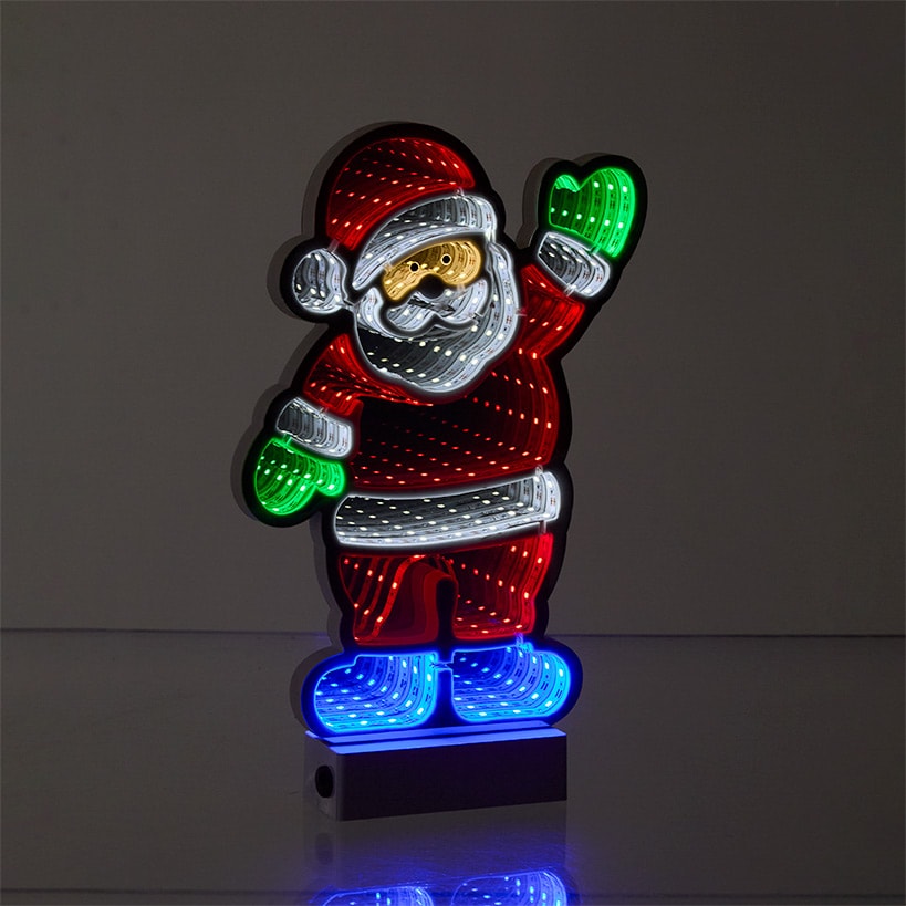 Santa LED 3-D Christmas Infinity Mirror Decor#select-item_santa
