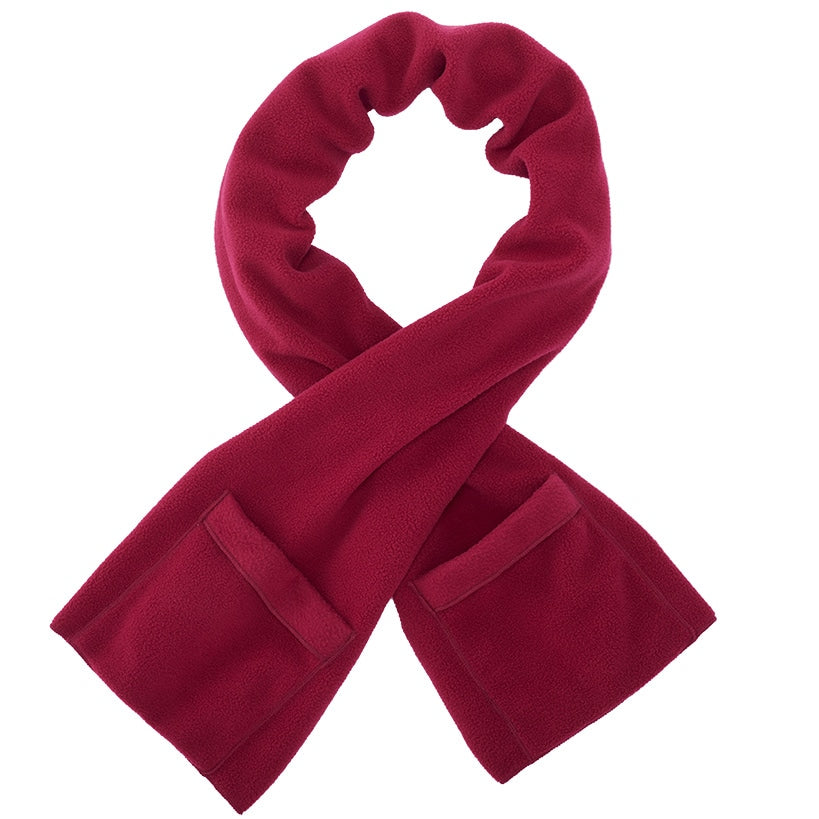 Women's Red Fleece Shawl Wrap with Pockets#select-size_plus/2x-3x