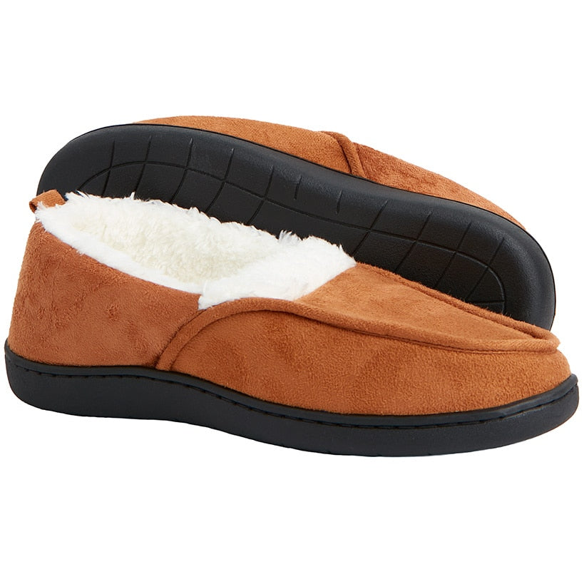 Unisex Fur-Lined Moccasin Slippers