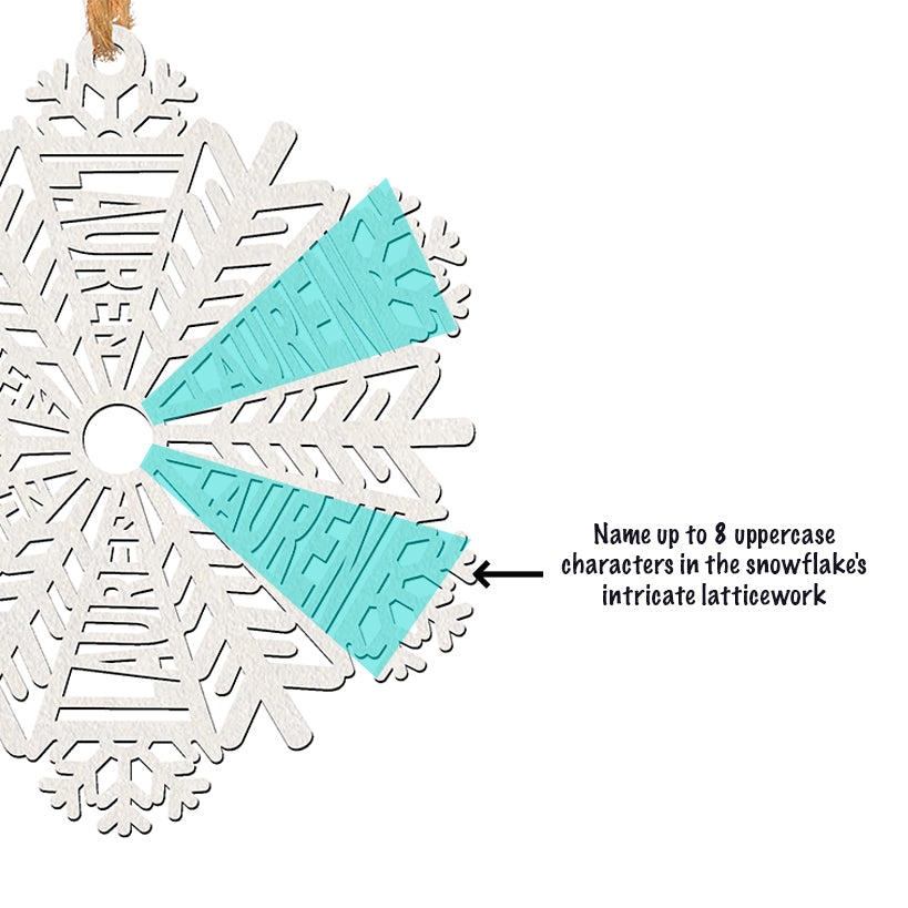 Personalized Wood Snowflake Ornament