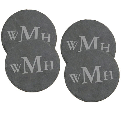 Personalized Slate Round Coasters Set of 4
