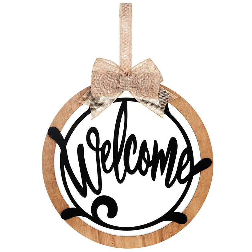 Country Monogram or Welcome Wall Hanging With Bow