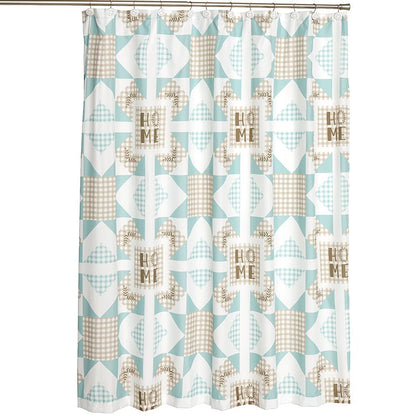Home Pattern Shower Curtain, Bath Rug, Hand Towels, Valance, or Hooks