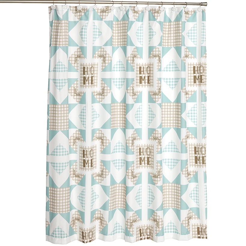 Home Pattern Shower Curtain, Bath Rug, Hand Towels, Valance, or Hooks