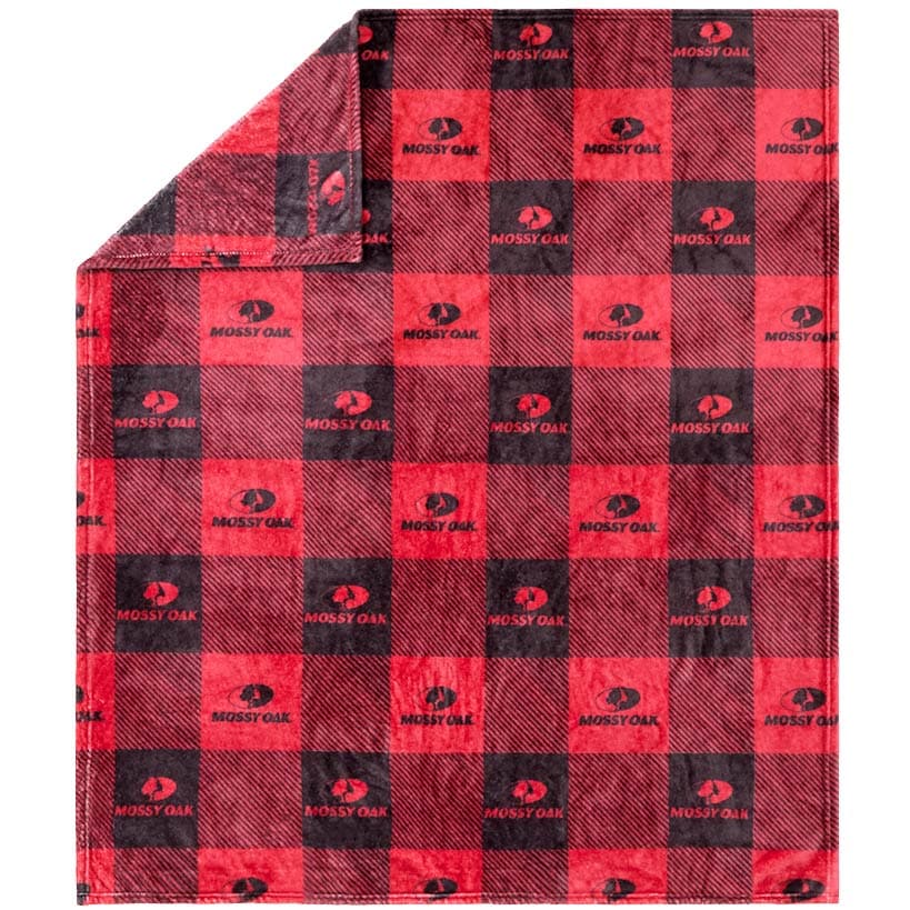 Mossy Oak Red Buffalo Logo 50" x 60" Fleece Plush Throw