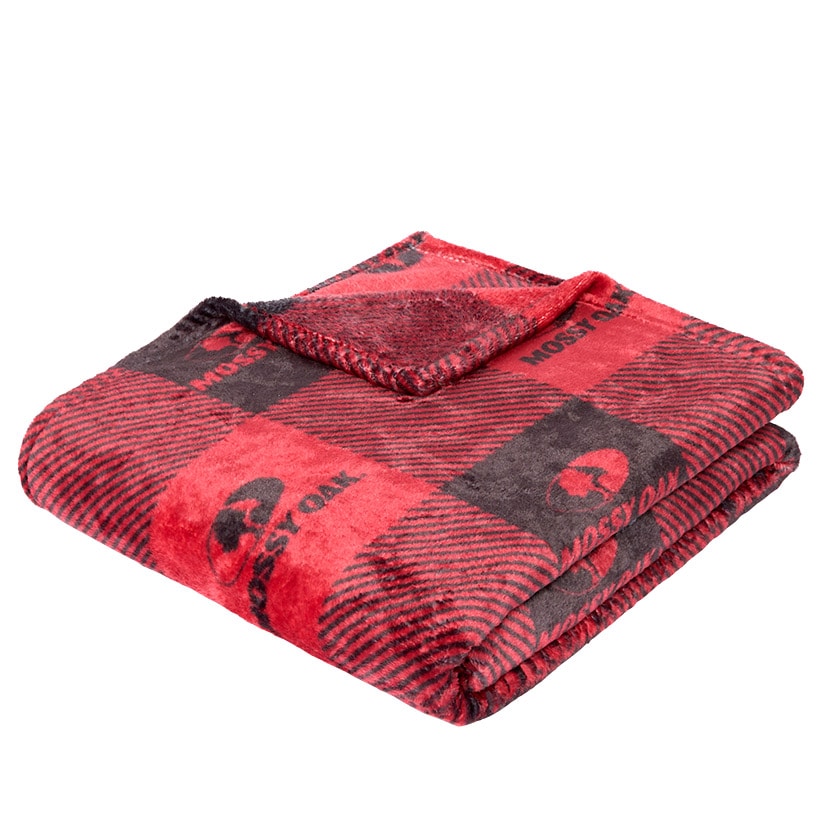 Mossy Oak Red Buffalo Logo 50" x 60" Fleece Plush Throw