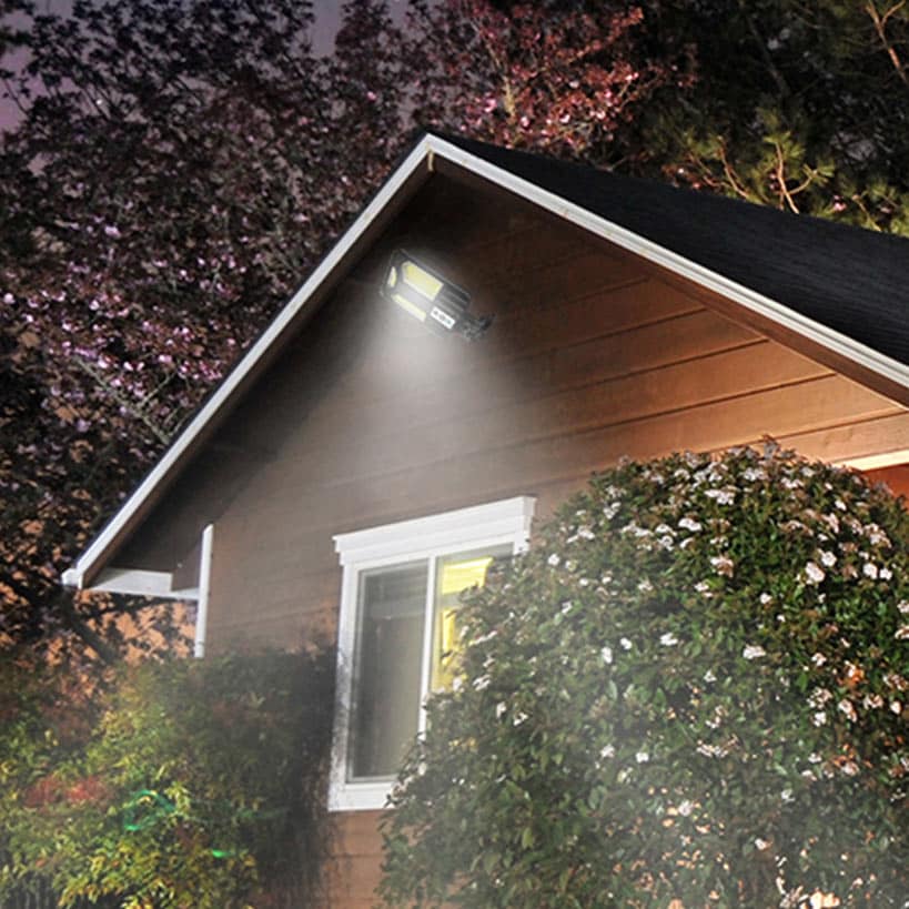 Solar Powered Motion Sensor Flood Light with Wireless Remote