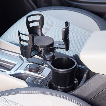 Multifunctional Adjustable Car Cup Holder for Dual Cups and Snacks