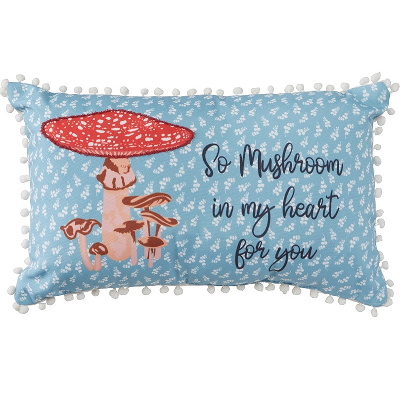 Spring Mushroom Accent Pillow