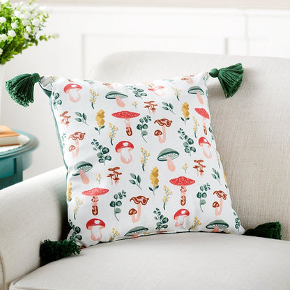 Spring Mushroom Accent Pillow