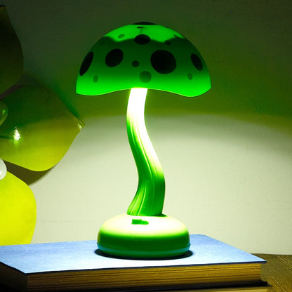 Mushroom Novelty Desk Lamp White LED USB Powered Easy On/Off Switch