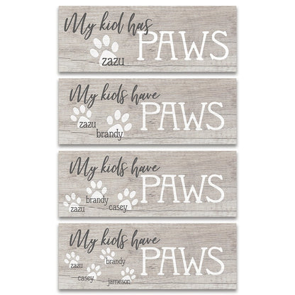 Personalized Pet My Kids Have Paws Wall Hanging