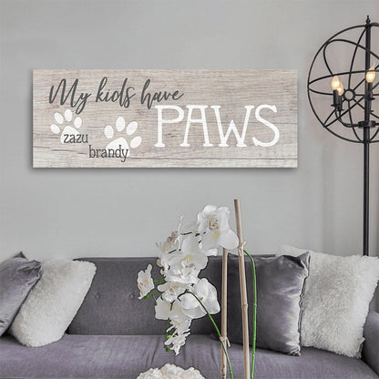 Personalized Pet My Kids Have Paws Wall Hanging