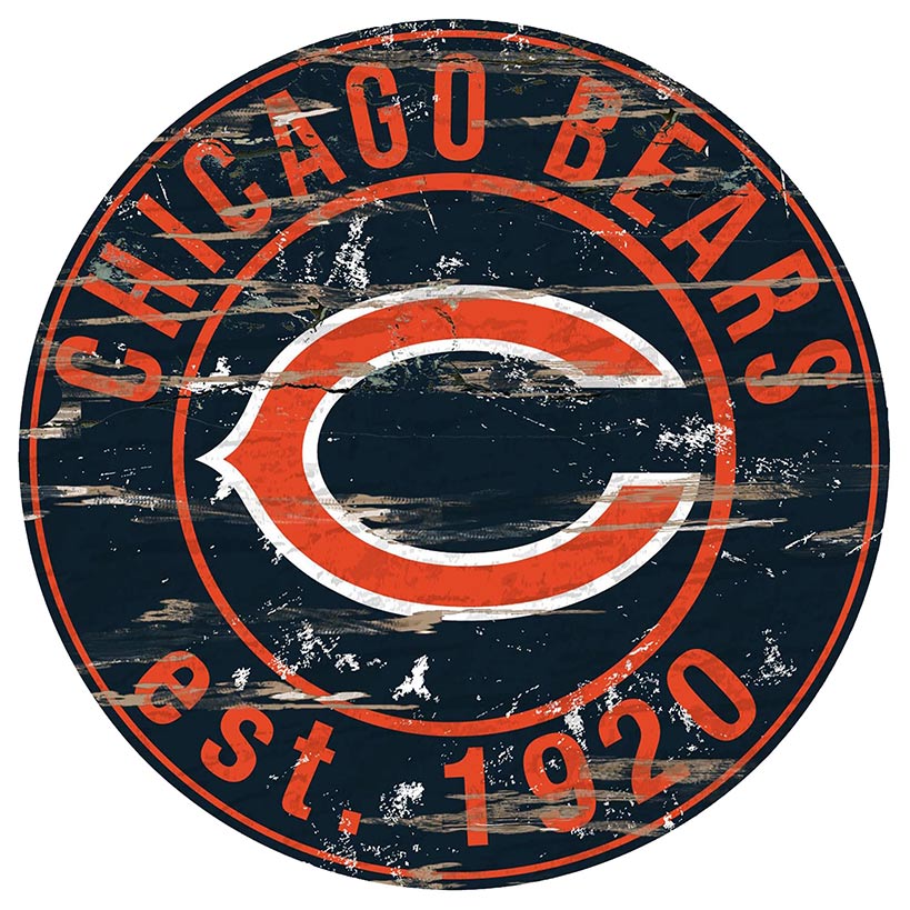 NFL Round Heritage Logo Sign 12"