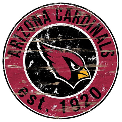 NFL Round Heritage Logo Sign 12"
