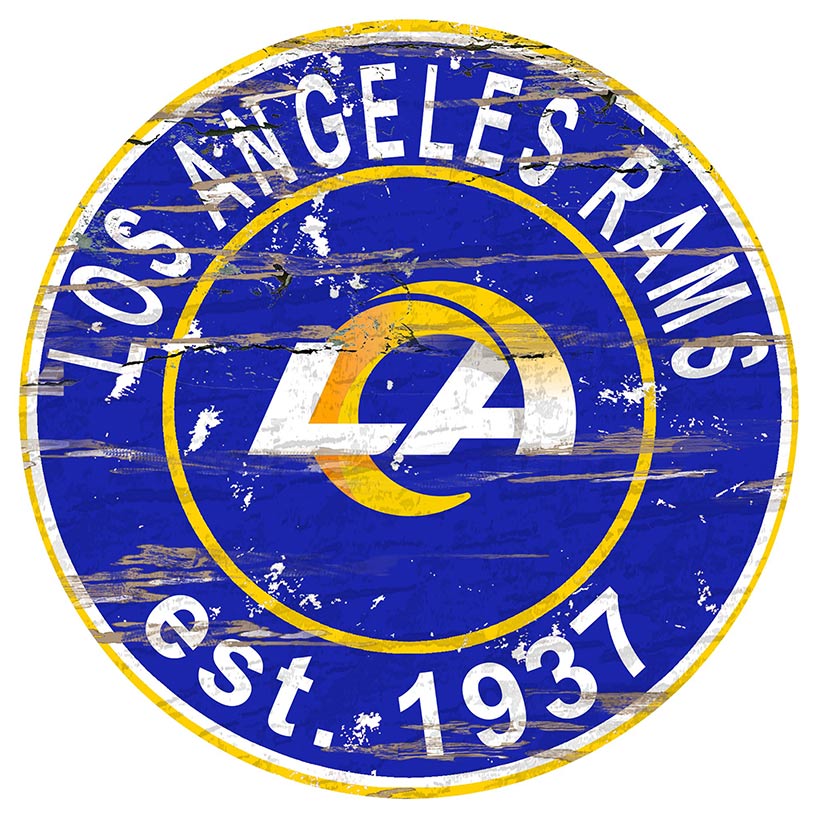 NFL Round Heritage Logo Sign 12"