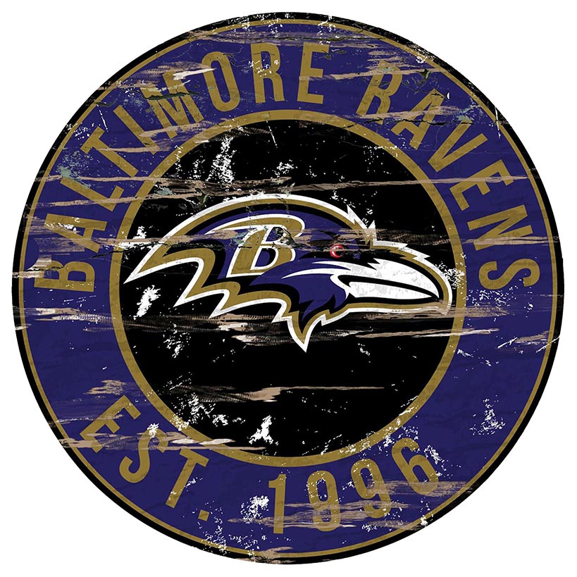 NFL Round Heritage Logo Sign 12"