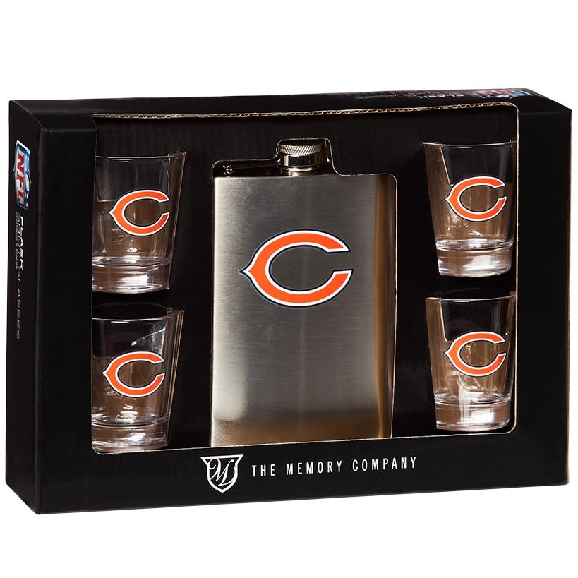 NFL Flask and Shot Glass Gift Set