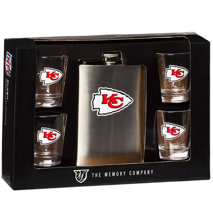 NFL Flask and Shot Glass Gift Set