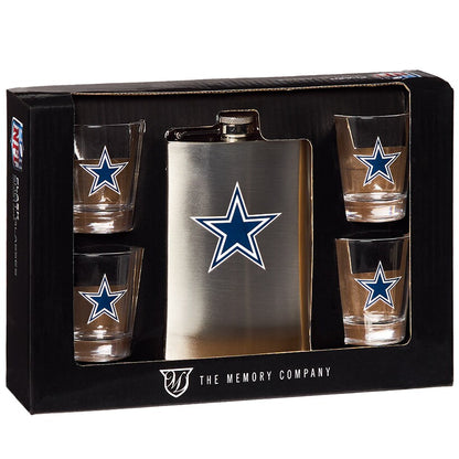 NFL Flask and Shot Glass Gift Set