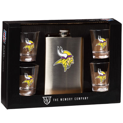 NFL Flask and Shot Glass Gift Set