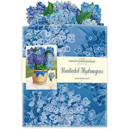 Nantucket Hydrangeas Pop-Up Flower Bouquet Card