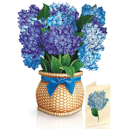 Nantucket Hydrangeas Pop-Up Flower Bouquet Card