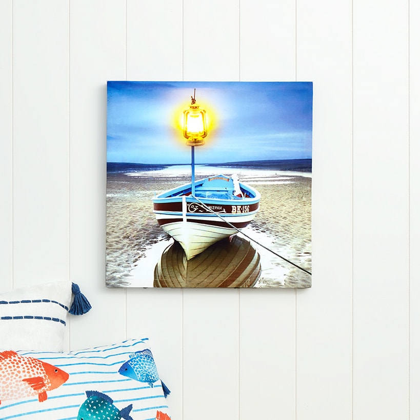 Coastal Lighted Canvas Wall Art - Buoys, Candle, or Coastal#select-design_coastal
