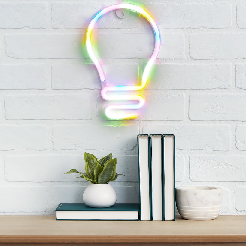 Illumina Neon LED Light Bulb Shaped Wall Decor 10"#select-item_bulb