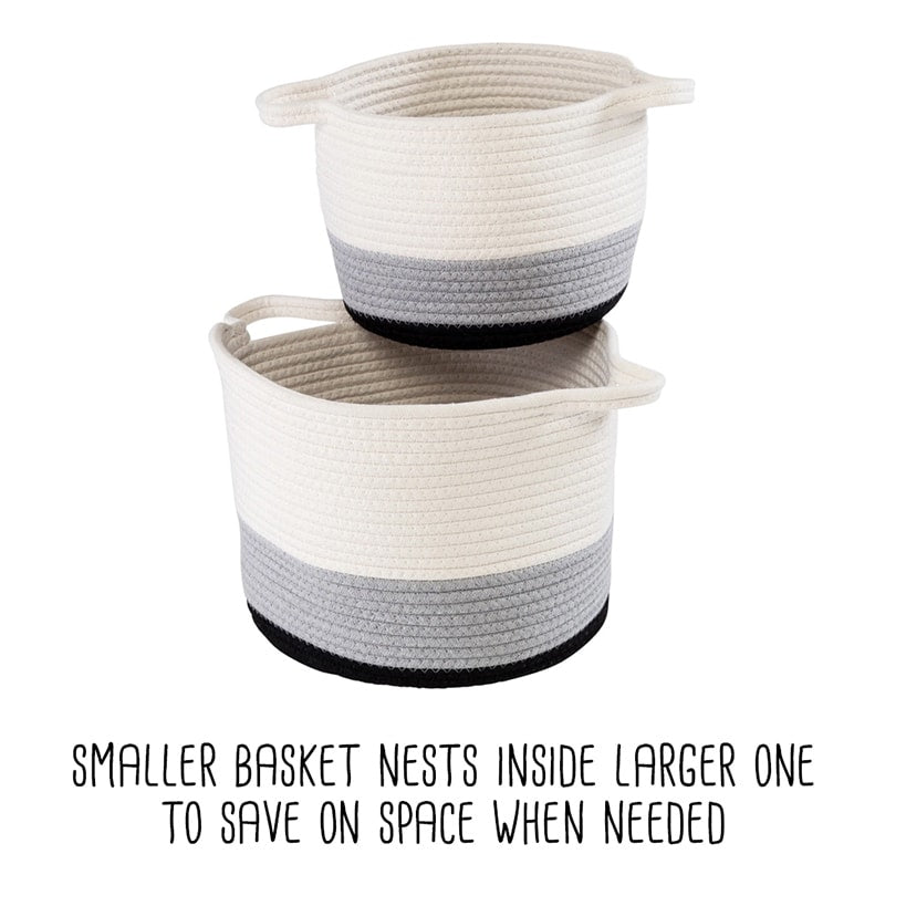 Nesting Cotton Rope Storage Basket Set