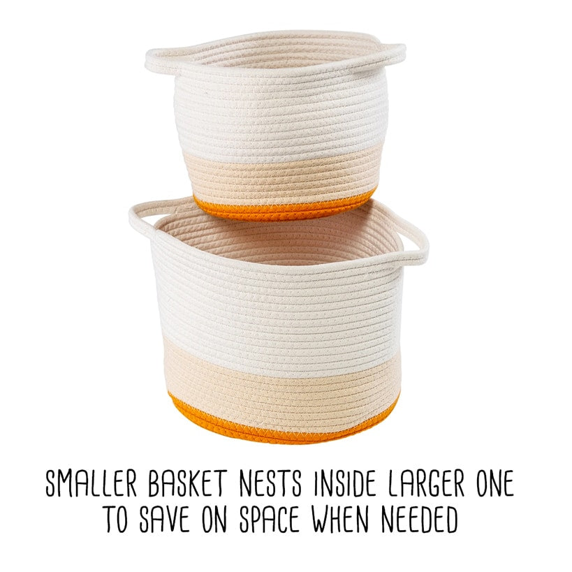 Nesting Cotton Rope Storage Basket Set