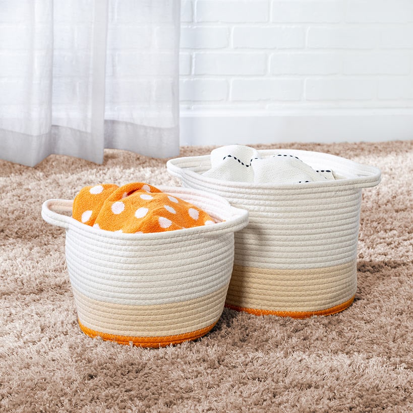 Nesting Cotton Rope Storage Basket Set