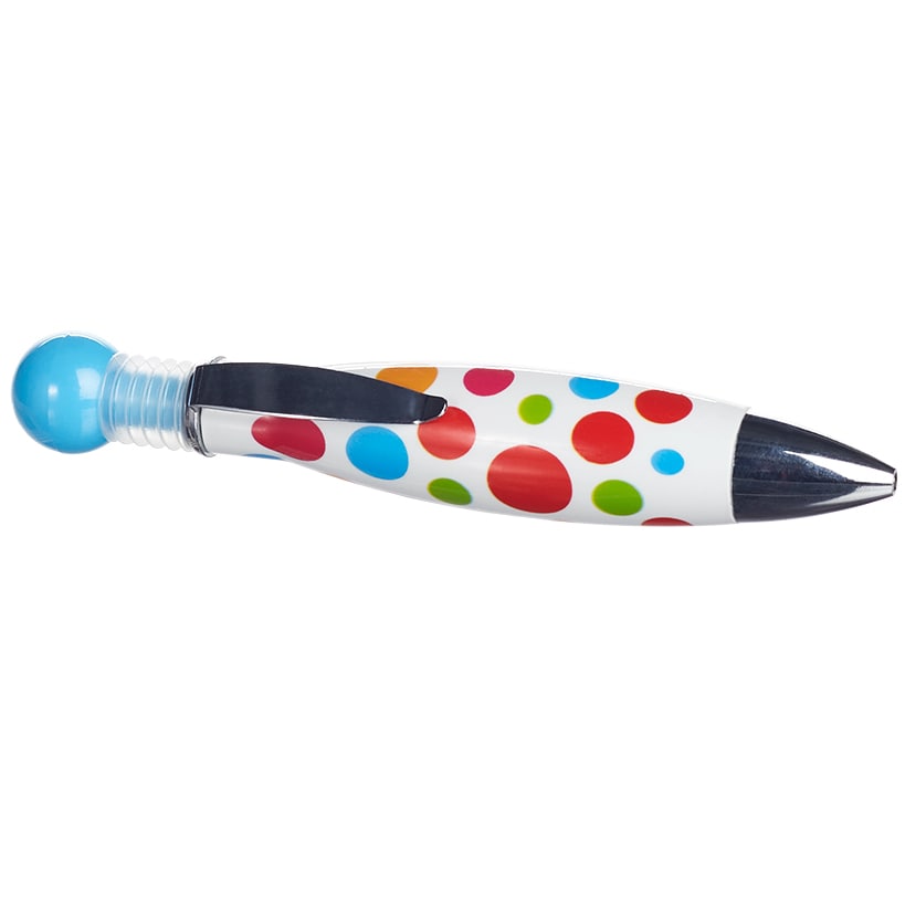Novelty Pen with Polka Dot Design Blue Ink