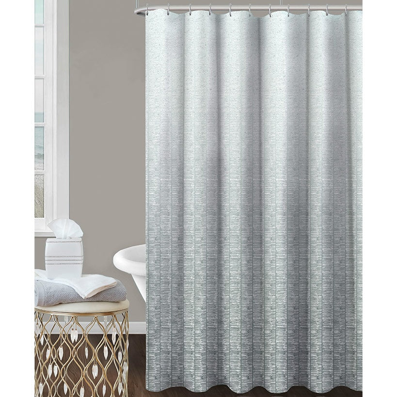 Homewear Ombré Yarn Dyed Shower Curtain with Buttonhole Top