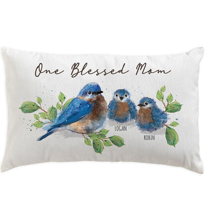 Personalized One Blessed Mom Lumbar Pillow