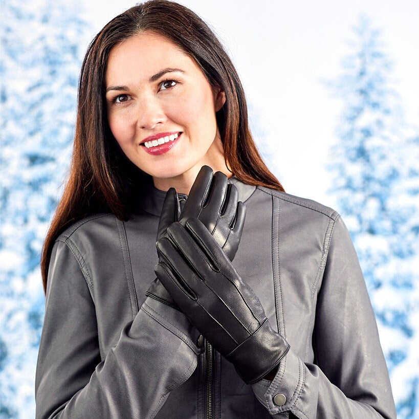 Fleece-Lined Leather Gloves