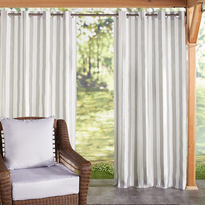 Outdoor Cabana Stripe or Solid Curtain