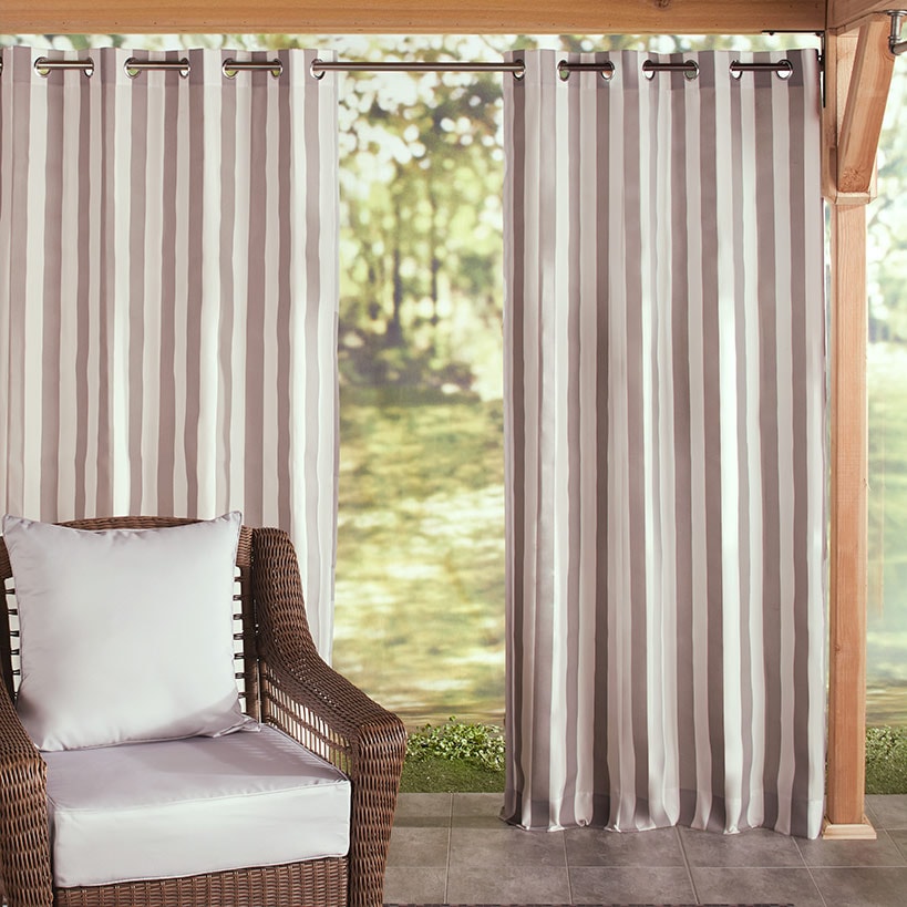 Outdoor Cabana Stripe or Solid Curtain