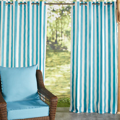 Outdoor Cabana Stripe or Solid Curtain