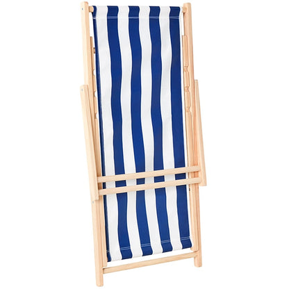 Foldable Patio Sling Lounge Chair with Stripes - Blue or Red