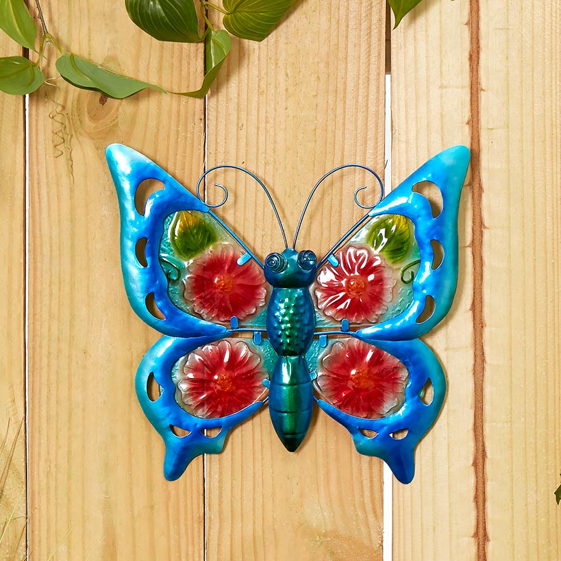 Vibrant Butterfly Or Dragonfly Garden Wall Hanging#select-design_butterfly