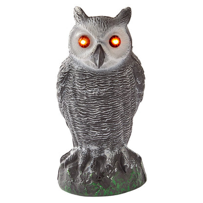 Owl Statue Decoy Battery Operated 10.5" H